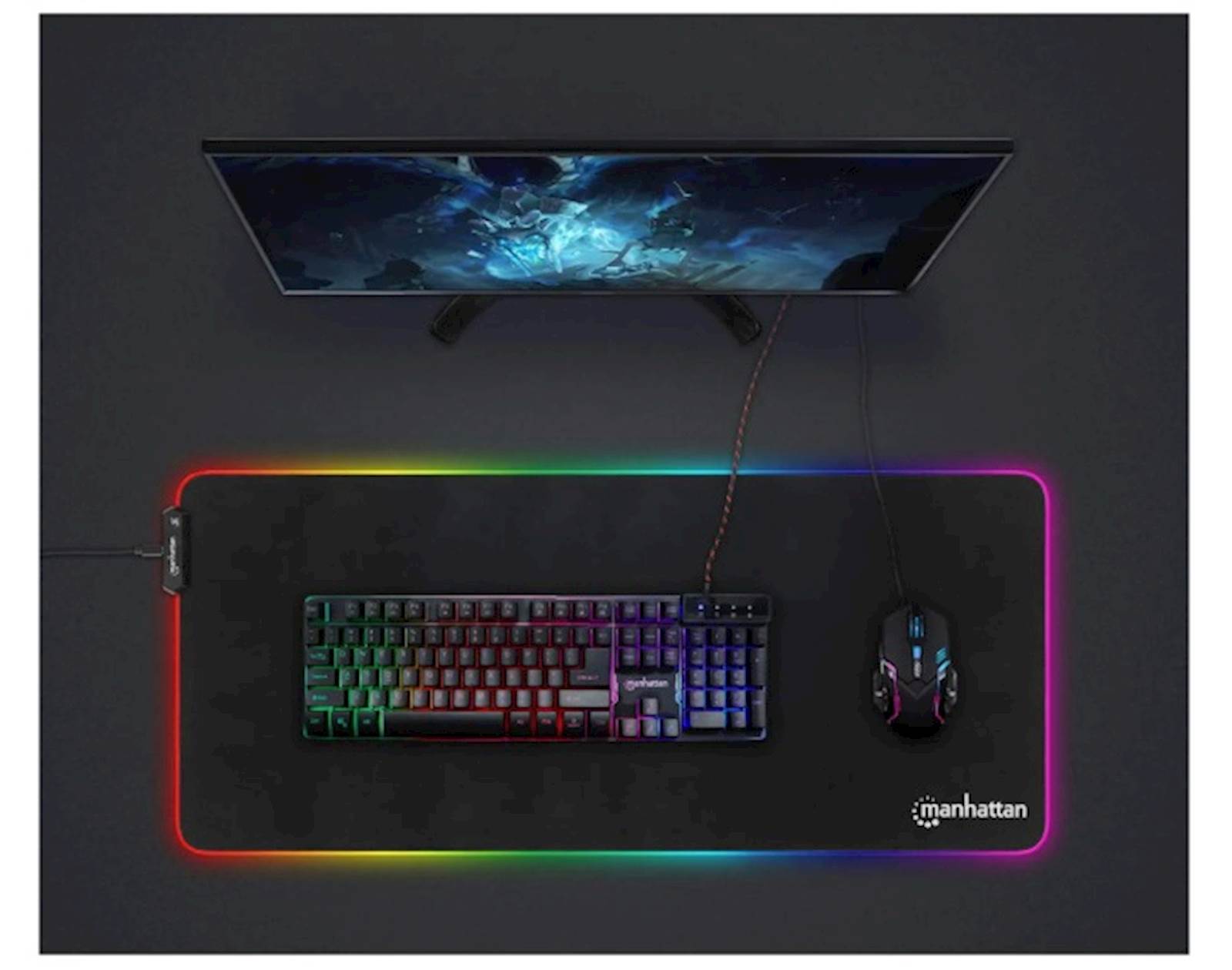 Podloga za miš MANHATTAN XXL RGB LED