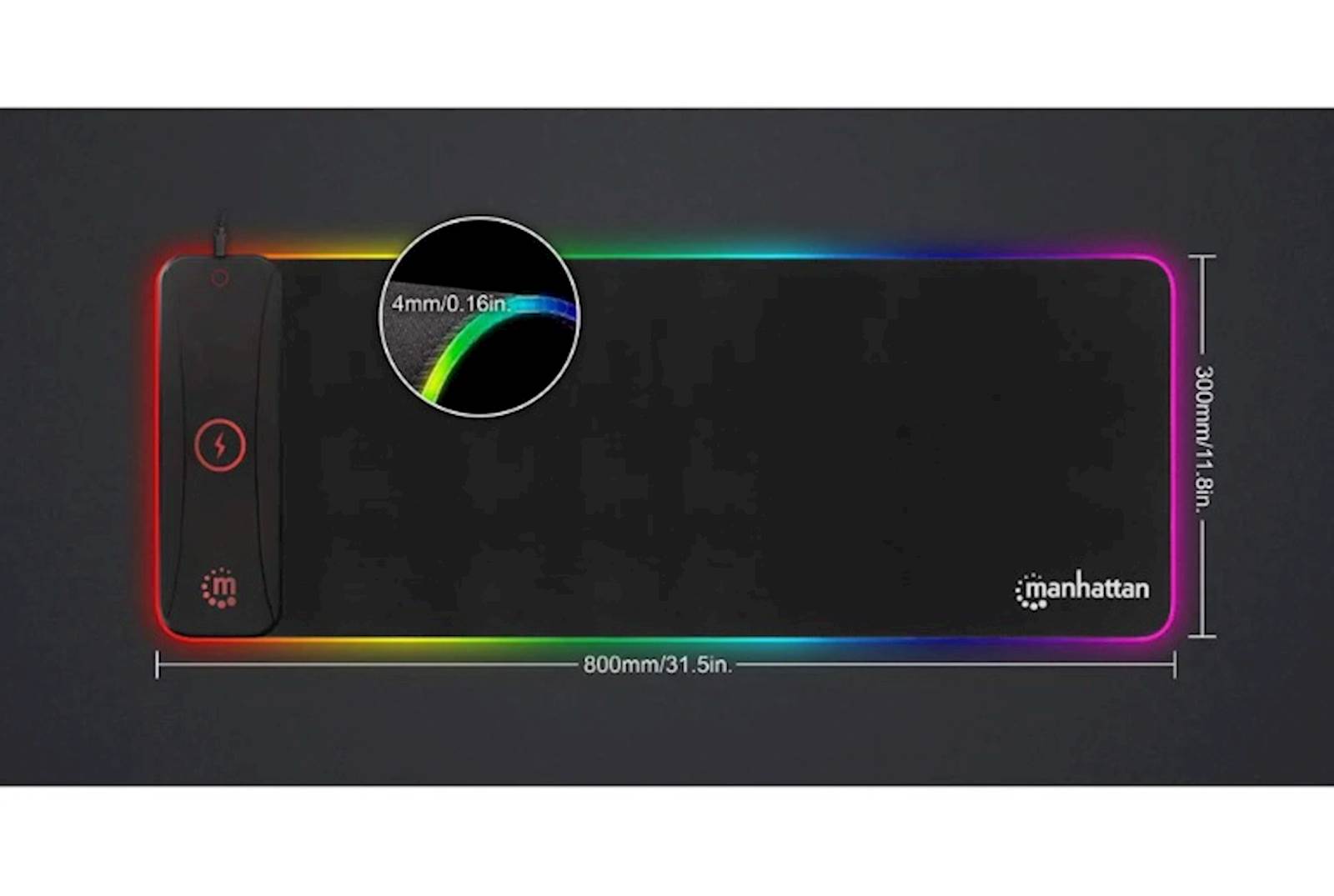 Podloga za miš MANHATTAN XXL RGB LED
