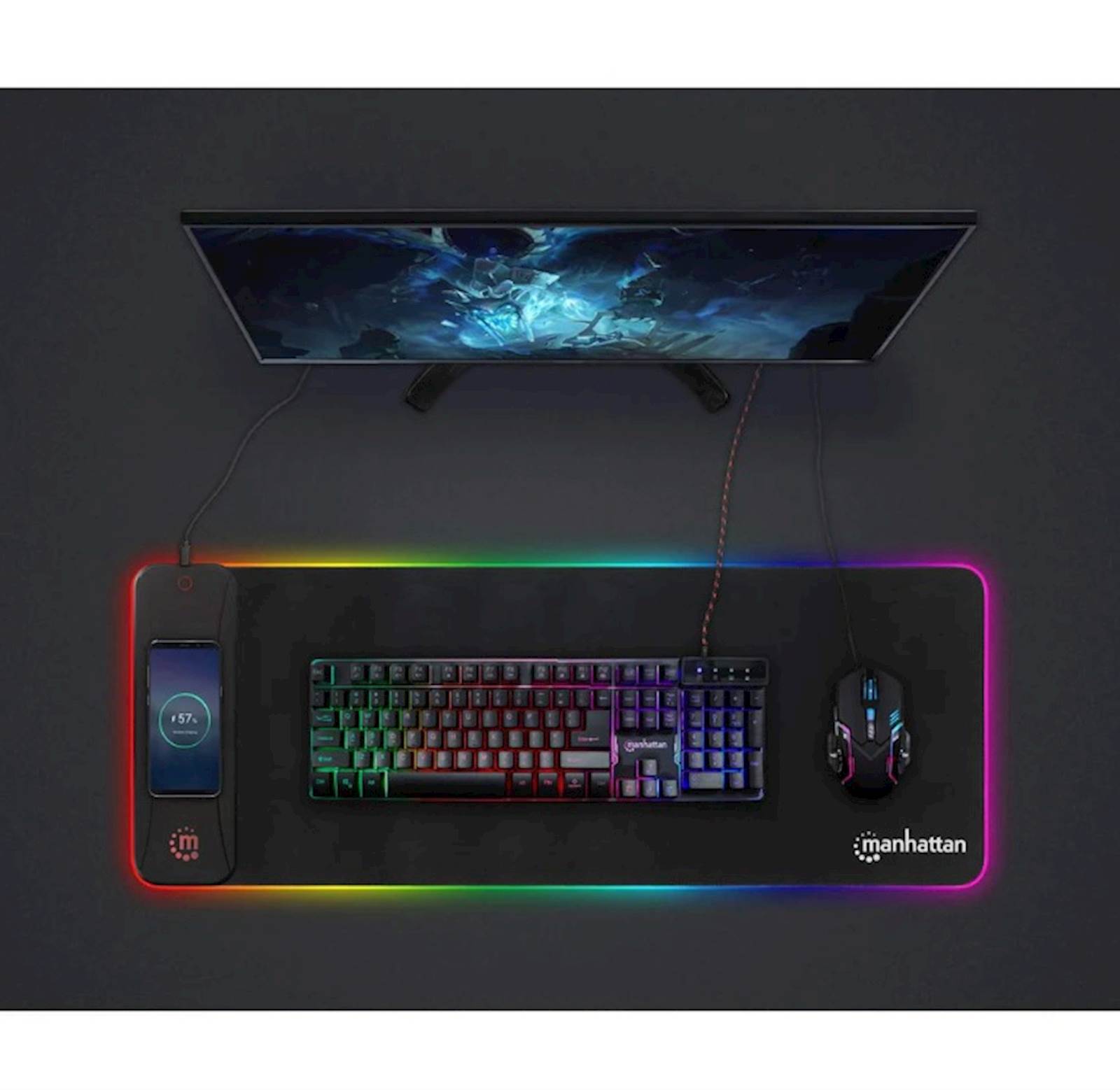 Podloga za miš MANHATTAN XXL RGB LED