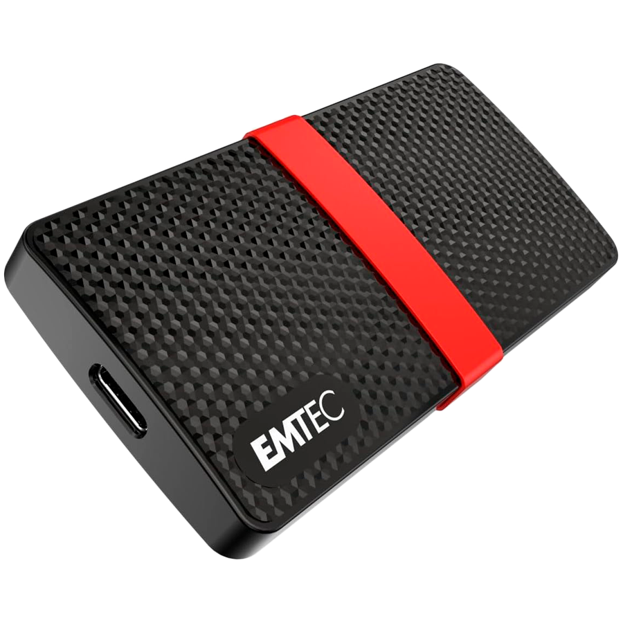 EMTEC 1TB X200 Portable SSD Power Plus USB 3.0 + USB 3.0 Type C Black ECSSD1TX200
