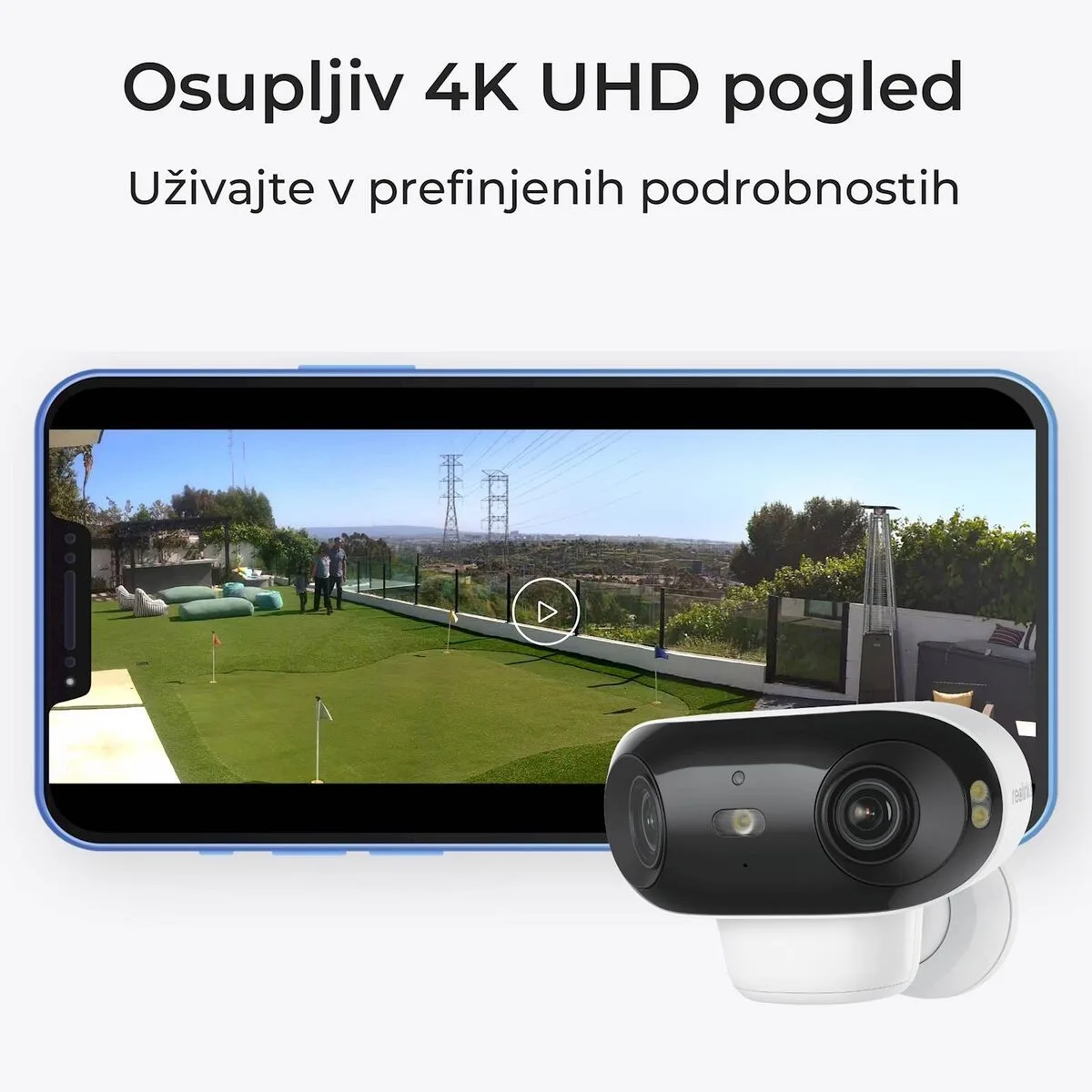 Reolink IP Kamera Argus serija B740X 4K, 180° dupla leća, nočni vid ColorX, Baterijska.