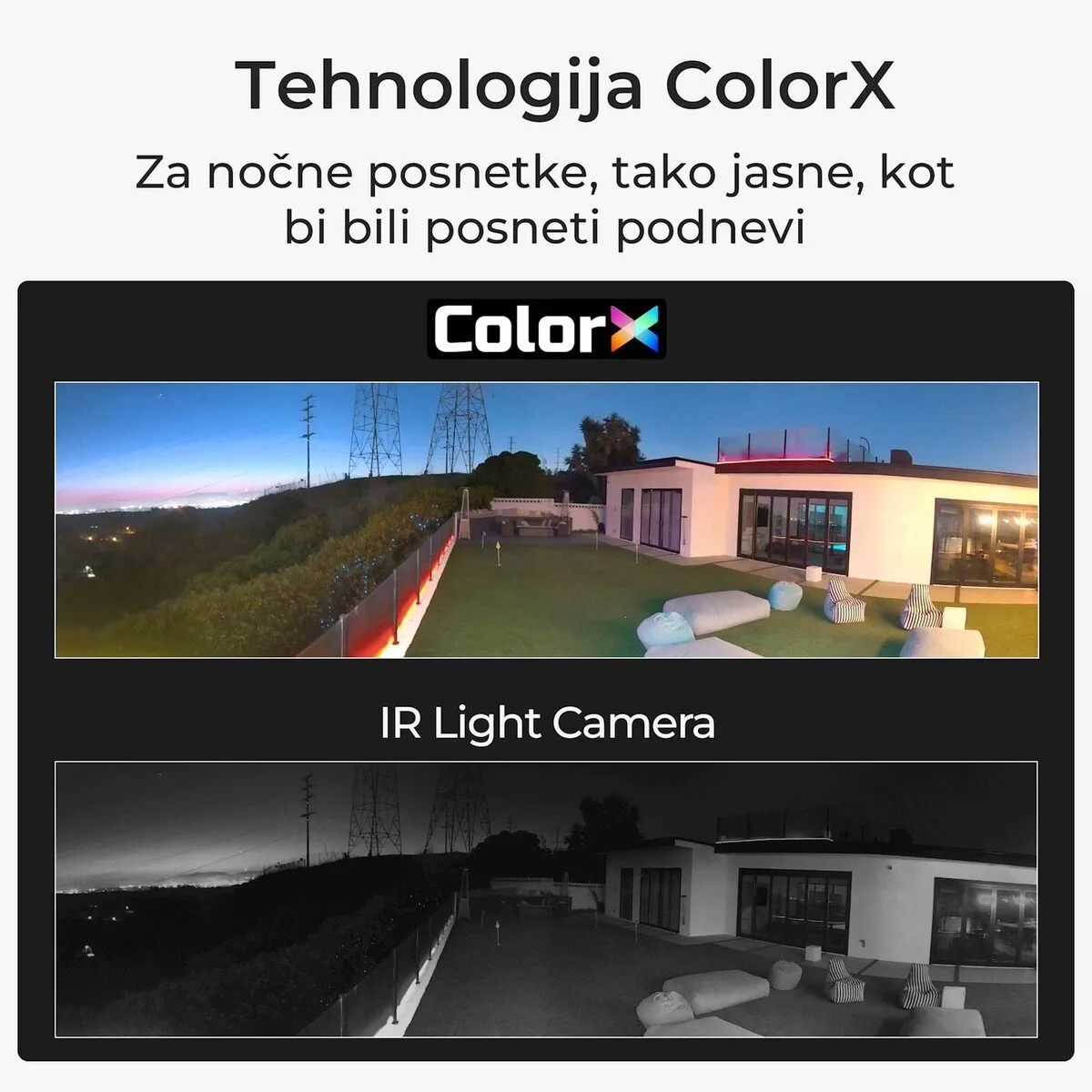 Reolink IP Kamera Argus serija B740X 4K, 180° dupla leća, nočni vid ColorX, Baterijska.