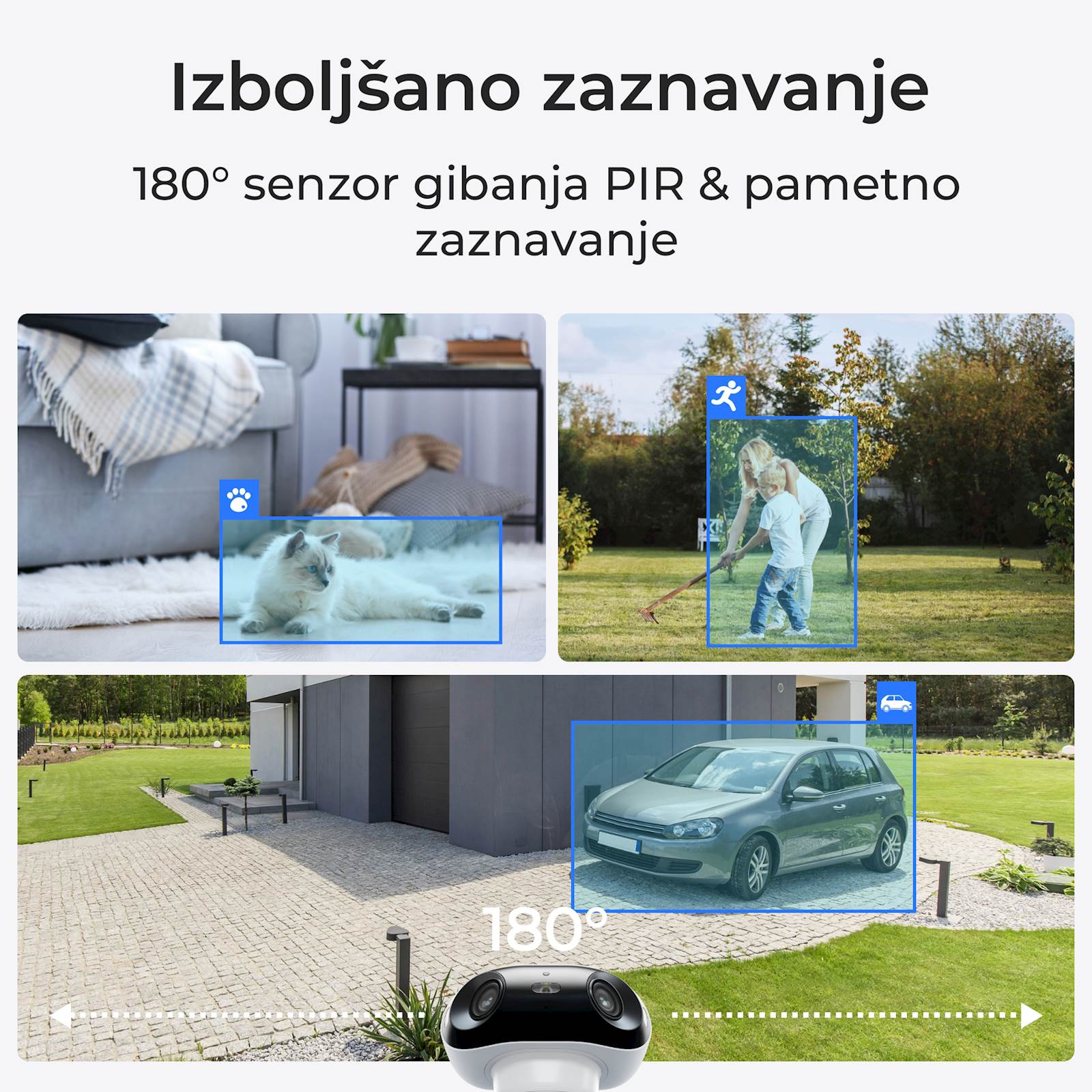 Reolink IP Kamera Argus serija B740X 4K, 180° dupla leća, nočni vid ColorX, Baterijska.