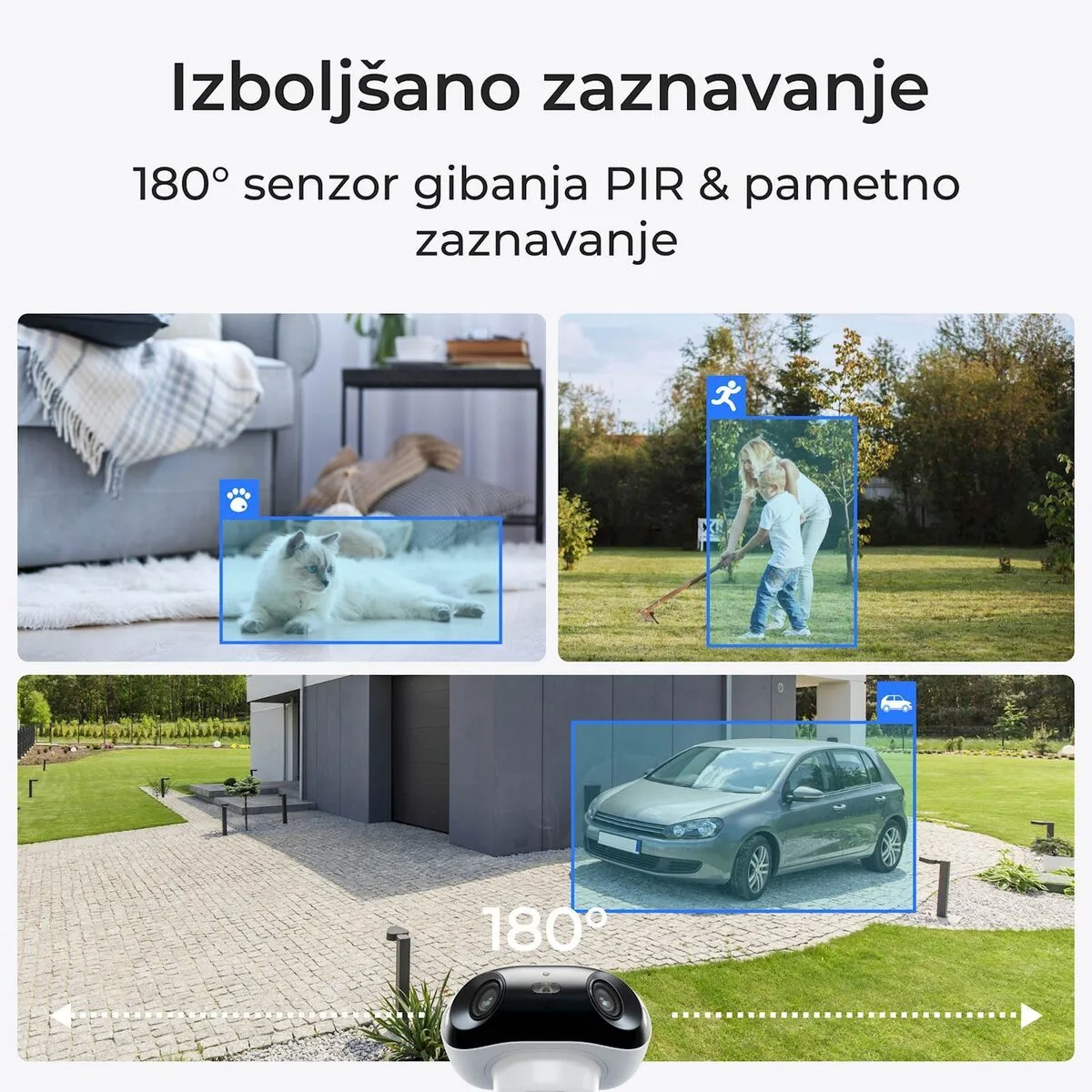 Reolink IP Kamera Argus serija B740X 4K, 180° dupla leća, nočni vid ColorX, Baterijska.