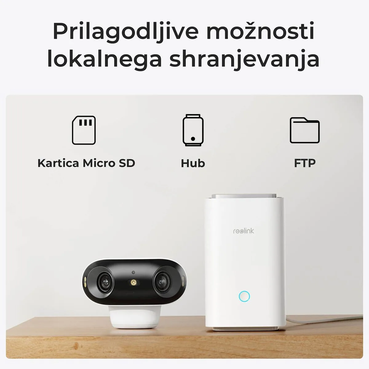 Reolink IP Kamera Argus serija B740X 4K, 180° dupla leća, nočni vid ColorX, Baterijska.