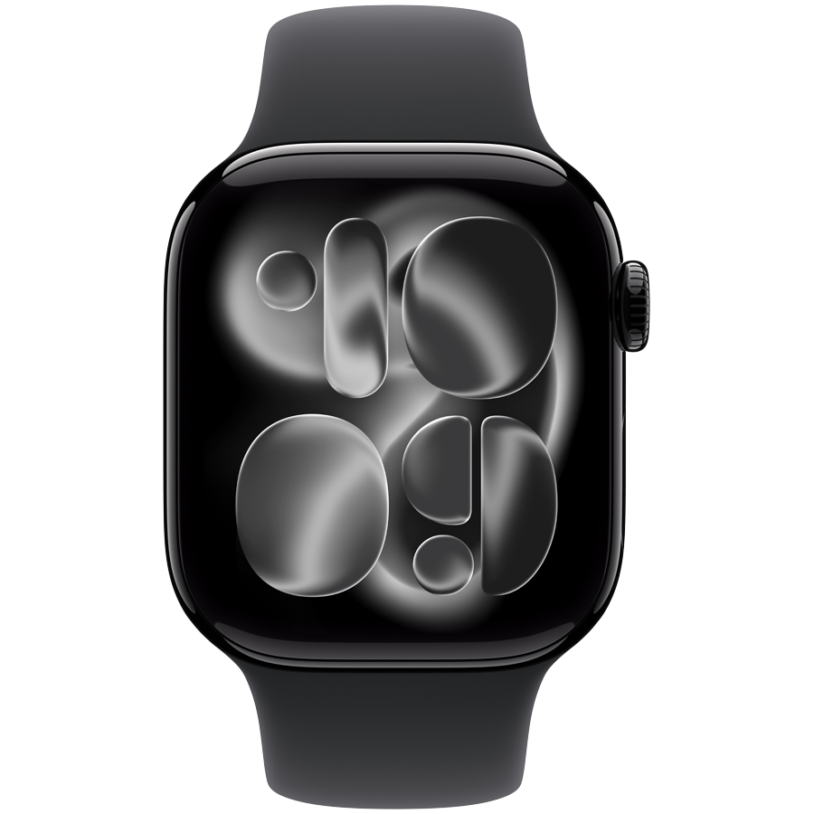Apple Watch Series 11 GPS 42mm Jet Black Aluminium Case with Black Sport Band - S/M,Model A3331