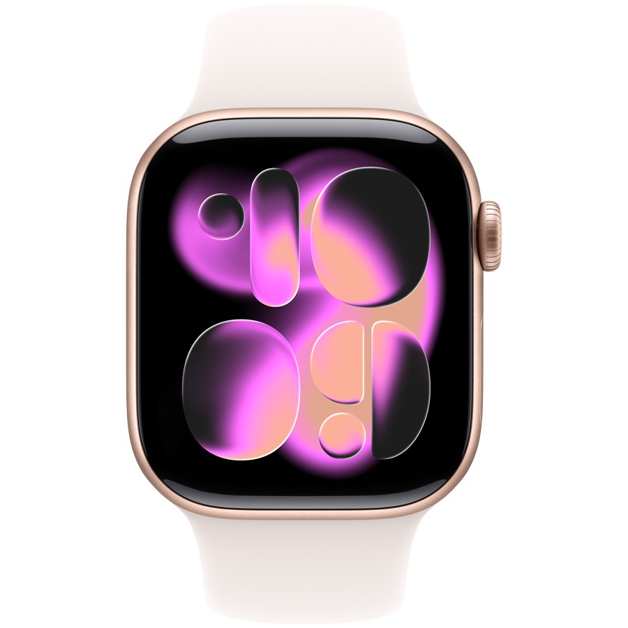 Apple Watch Series 11 GPS 42mm Rose Gold Aluminium Case with Light Blush Sport Band - S/M,Model A3331