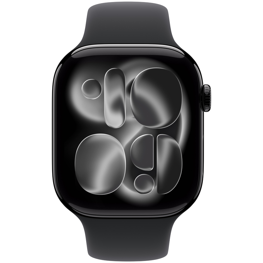 Apple Watch Series 11 GPS 46mm Jet Black Aluminium Case with Black Sport Band - M/L,Model A3333