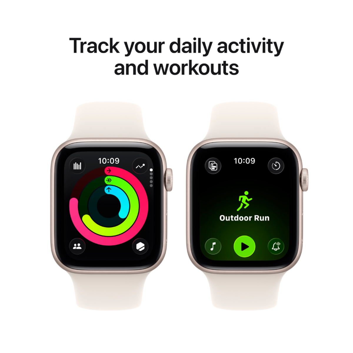 Apple Watch SE 3 GPS 44mm Starlight Aluminium Case with Starlight Sport Band - S/M,Model A3325