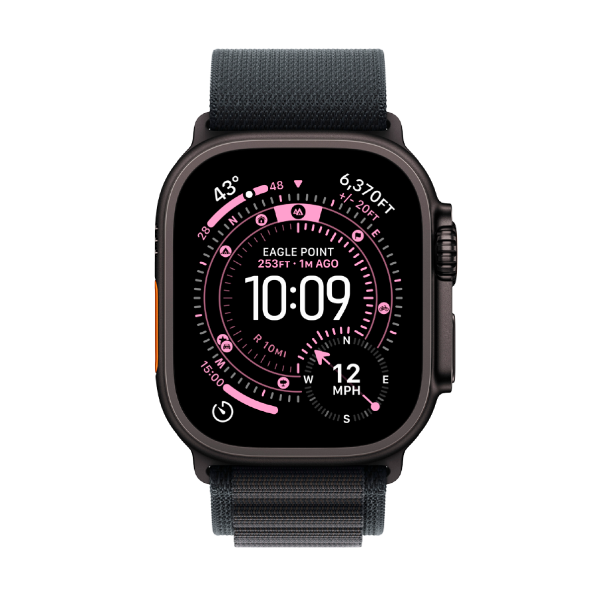 Apple Watch Ultra 3 Cellular 49mm Black Titanium Case with Black Alpine Loop - Large