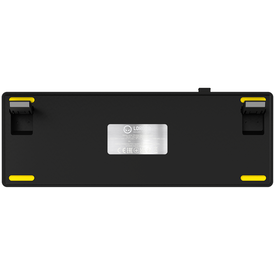 LORGAR KBP70MW, Wireless 65% Mechanical Gaming Keyboard Pro, Black/yellow, EN layout