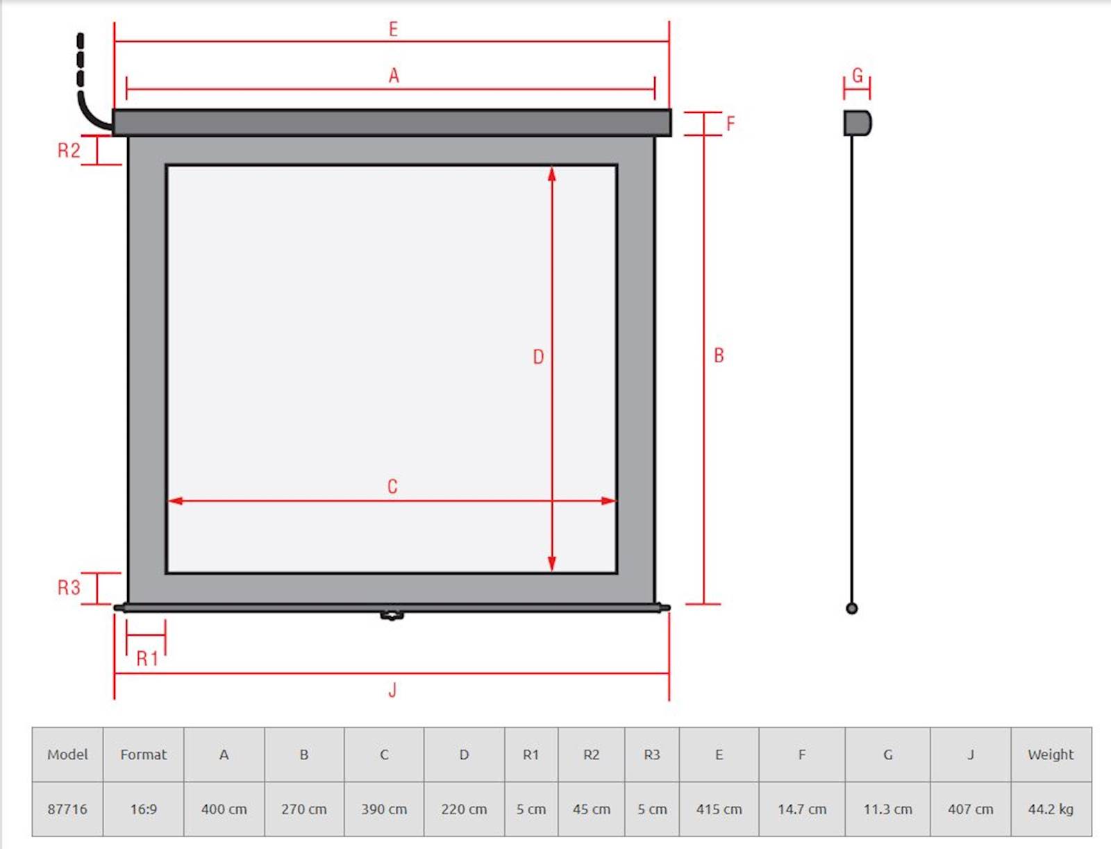 Motorno platno REFLECTA Crystal-Line RC 400x270 cm