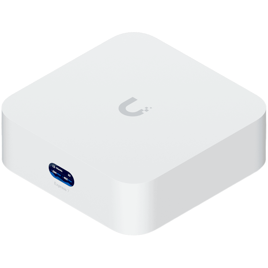Ubiquiti UniFi Express 7 UX7-EU Mesh-scalable, super-compact 10G Cloud Gateway with integrated WiFi 7, 10 GbE RJ45 WAN port, 2.5 GbE RJ45 LAN port to extend network, up to 30+ UniFi devices and 300+ clients