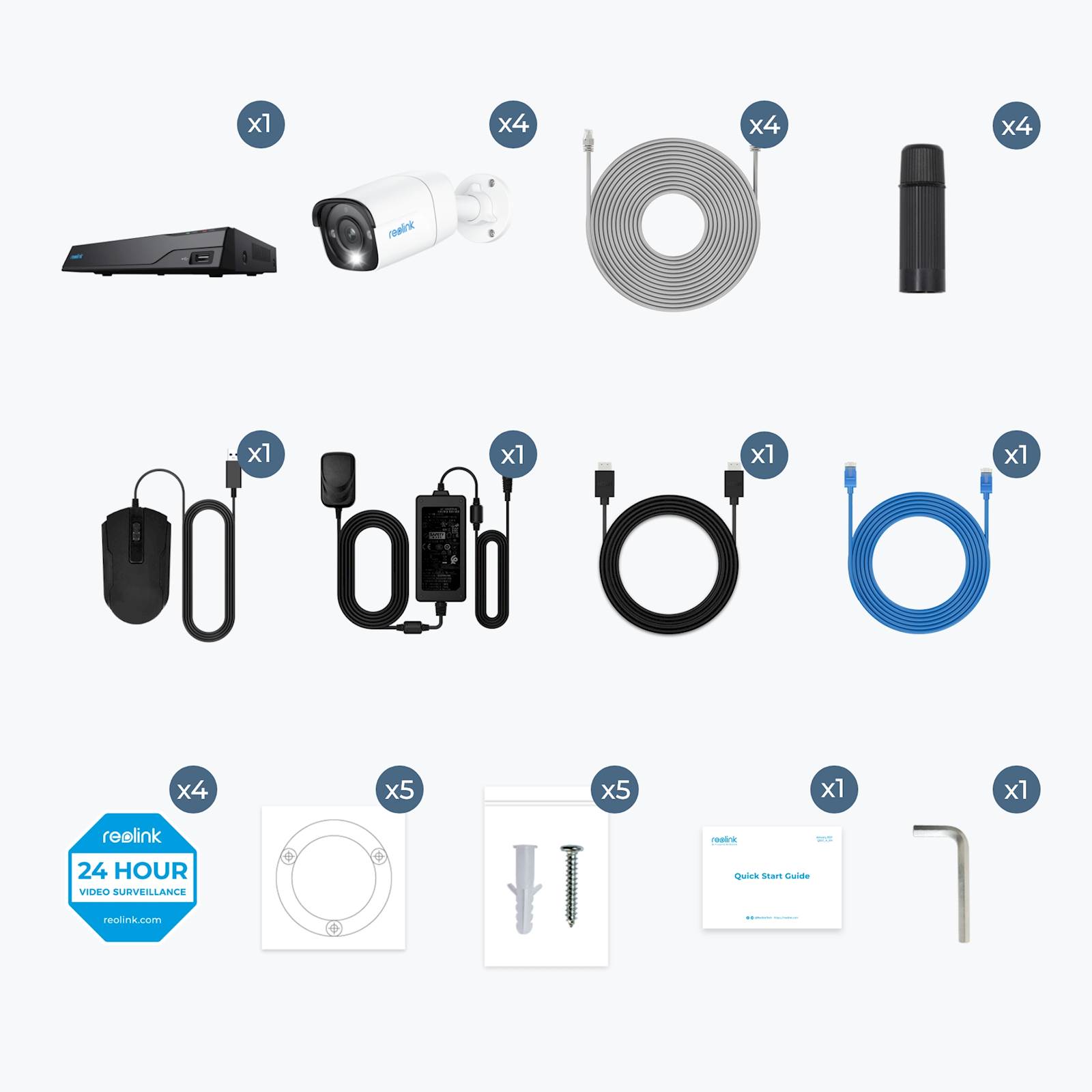 REOLINK NVR SNIMAČ NVS8-8MB4 4K, 8 kanlalni NVR, 2TB HDD, 4x kamera