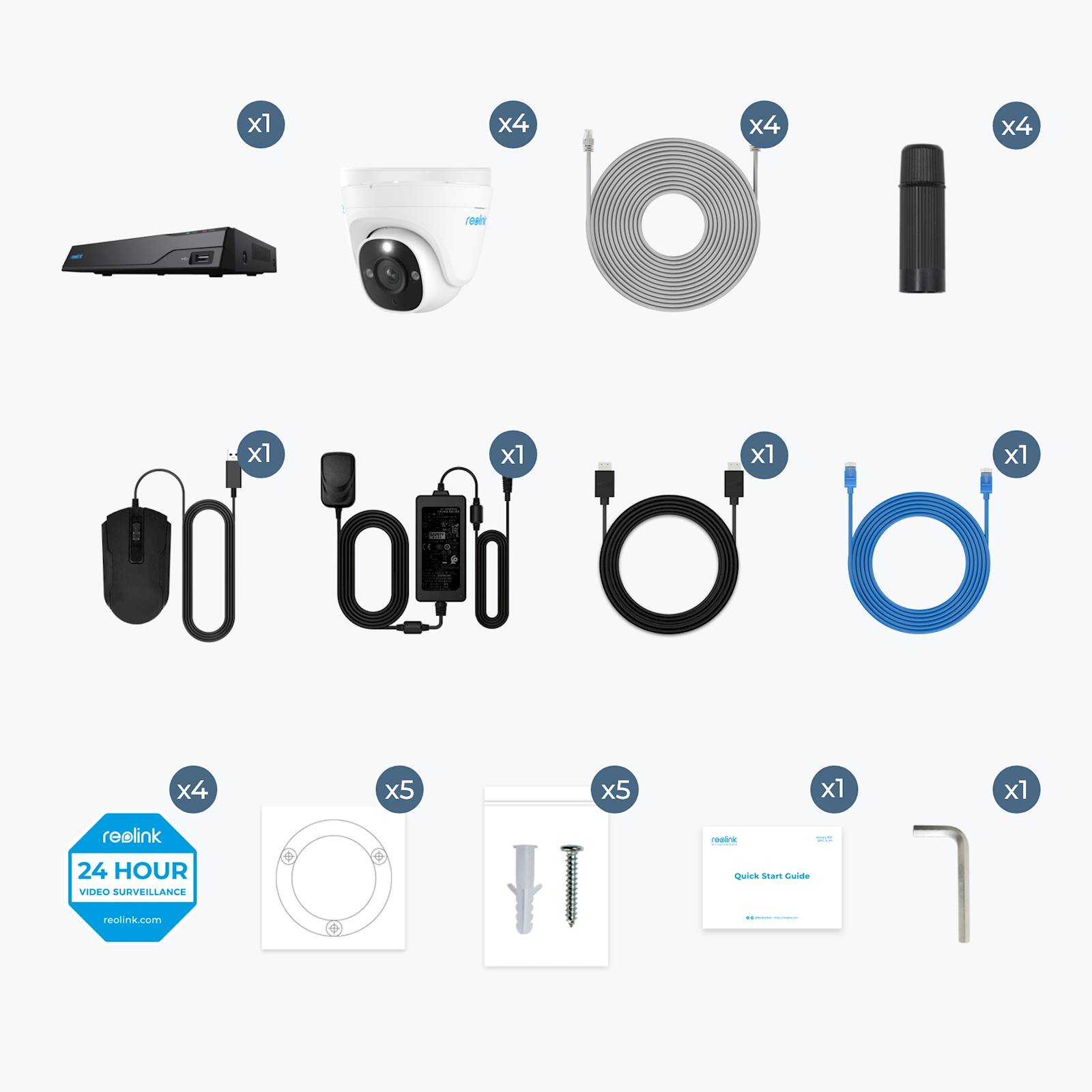 Reolink NVR snimač NVS8-8MD4 4K 8 kanalni NVR. 2TB HDD, 4x kamera POE 8 MP