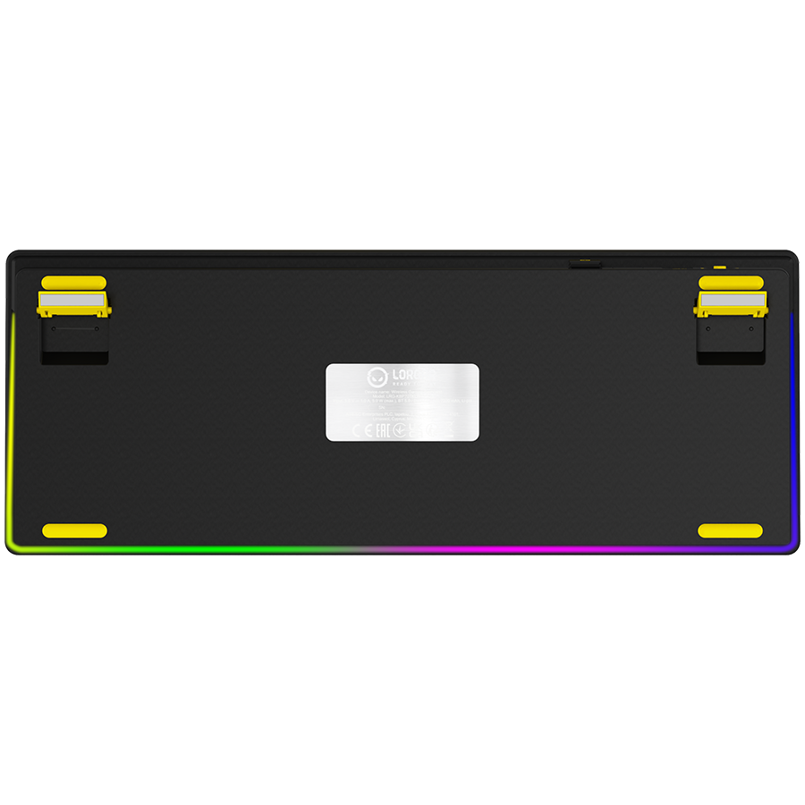 LORGAR KBP70TKLW, Wireless TKL Mechanical Gaming Keyboard Pro, Black/yellow, EN layout
