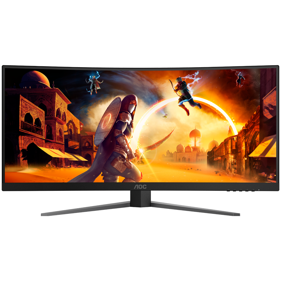 AOC Monitor Gaming CU34G4Z 34" Curved Fast VA, WQHD 3440x1440, 240Hz, 1500R, 1ms, DisplayHDR 400, Adaptive Sync, 2x HDMI 2.1, 1x DP 1.4, USB hub, Ergonomic