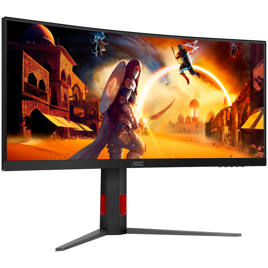 AOC Monitor Gaming CU34G4Z 34" Curved Fast VA, WQHD 3440x1440, 240Hz, 1500R, 1ms, DisplayHDR 400, Adaptive Sync, 2x HDMI 2.1, 1x DP 1.4, USB hub, Ergonomic