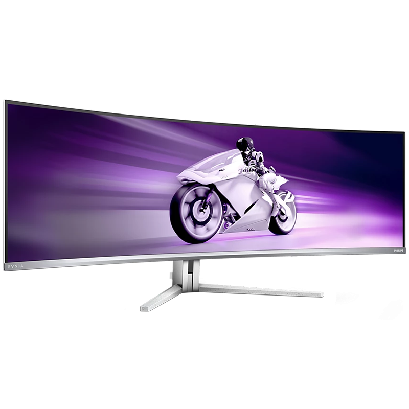 Philips Monitor Evnia 49M2C8900L/00 49" QD-OLED, 32:9, 5120x1440 (Dual QHD), 144hz 0.03ms, 250 cd/m² (typical), 1,500,000:1, 2x HDMI 2.1, DisplayPort 1.4, USB-C (90W), 4x USB 3.2, Speakers (2x 7.5W tweeters, 2x 7.5W woofers), White Design, Adaptive