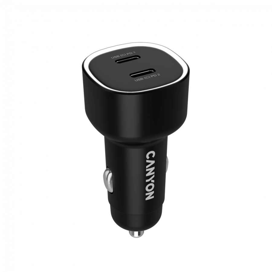 CANYON car charger OnDrive 60 PD 60W 2xUSB-C Black