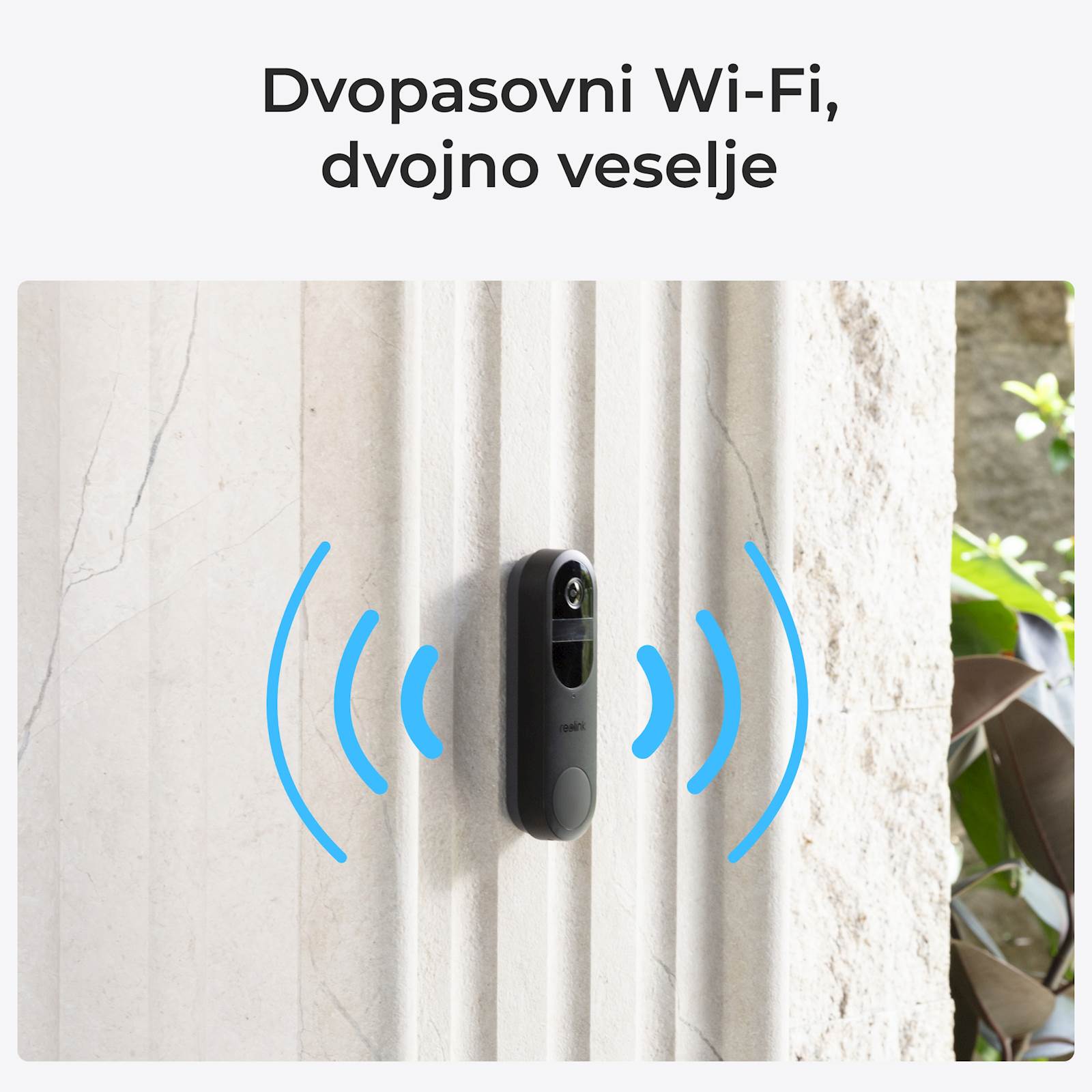 Reolink smart doorbell D340B+ zvono, 2K, Baterijska, PIR, IP65