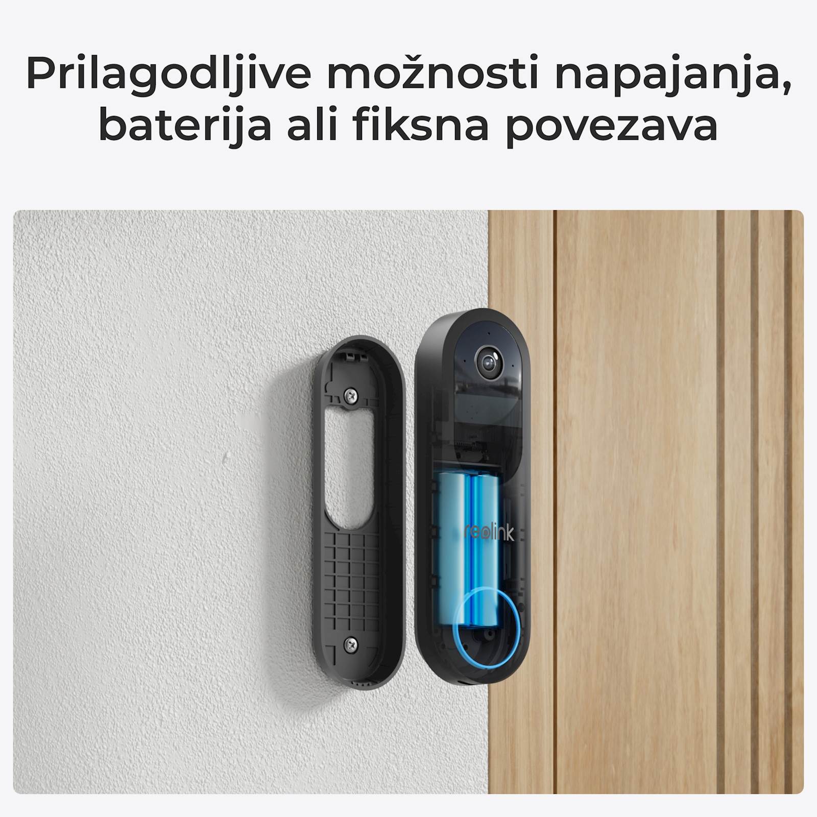 Reolink smart doorbell D340B+ zvono, 2K, Baterijska, PIR, IP65