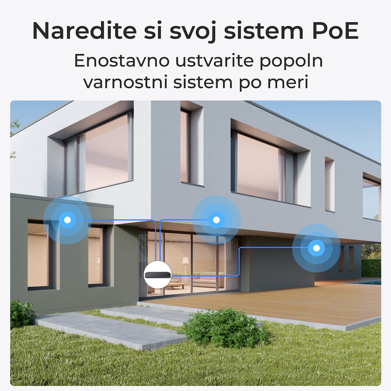 Reolink NVR snimač+ 8x kamera NVS16-12MD8 4K, 12MP, 16 kanalni NVR, 4TB HDD, 8x kamera