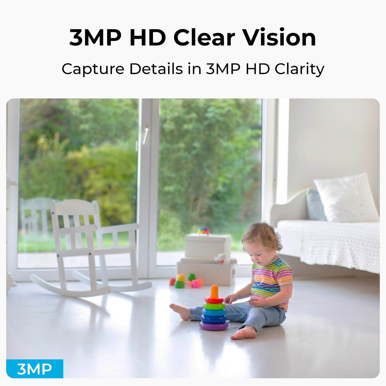 Reolink IP Kamera E serija E321 Bijela 3MP, Noćni vid 12m, Dvosmjerna komunikacija, PAN/TILT