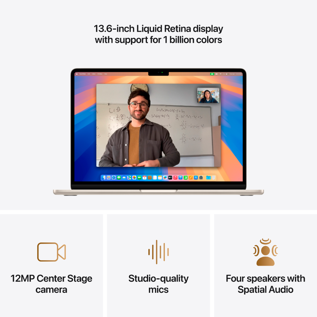 MacBook Air 13-inch,Starlight, Model A3240,M4 CHIP WITH 10C CPU, 8C GPU,16GB unified memory,30W USB-C Power Adapter,256GB SSD storage,Two Thunderbolt 4 Ports,Touch ID,Liquid Retina display,Force Touch Trackpad, KEYBOARD-INT