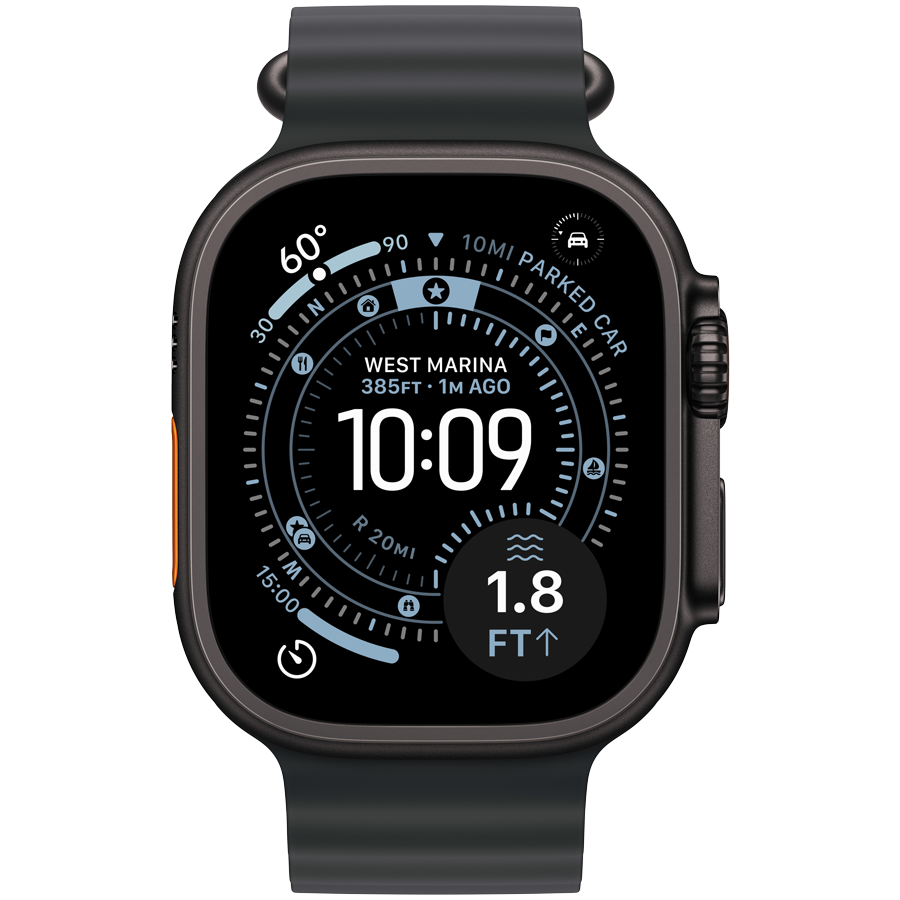 Apple Watch Ultra 3 Cellular 49mm Black Titanium Case with Black Ocean Band