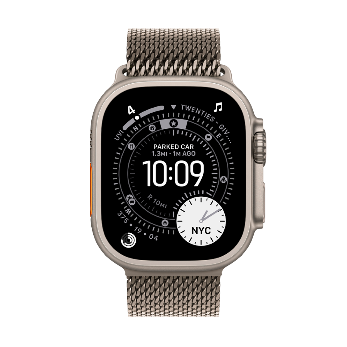 Apple Watch Ultra 3 Cellular 49mm Natural Titanium Case with Natural Titanium Milanese Loop - Large