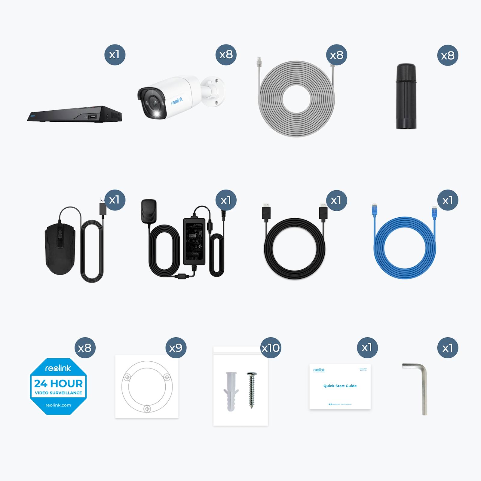 Reolink NVR snimač NVS16-12MB8 4K, 12MP, 16 kanalni NVR, 4TB HDD, 8x kamera POE