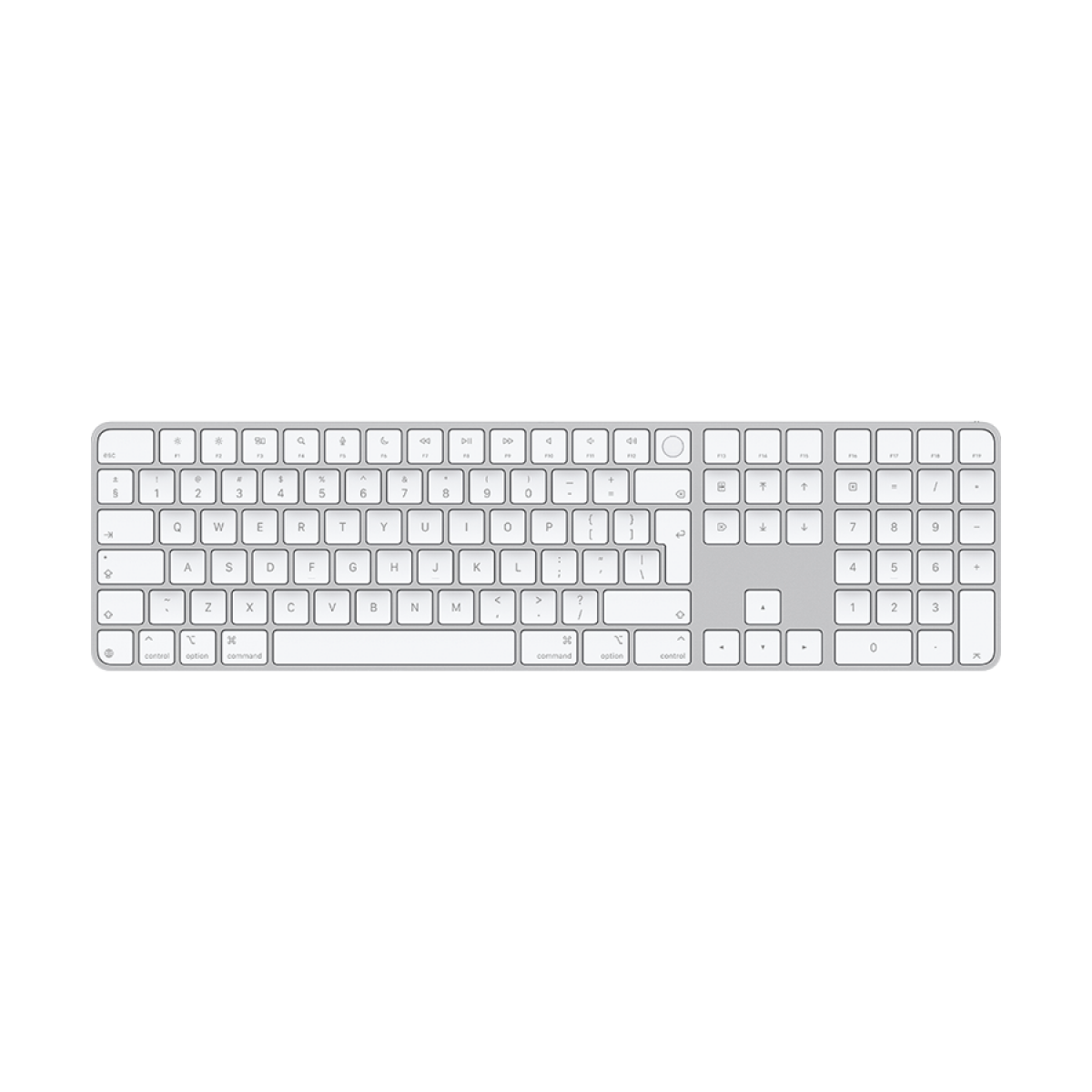Magic Keyboard with Touch ID and Numeric Keypad for Mac models with Apple silicon - International English - White Keys,Model A3119