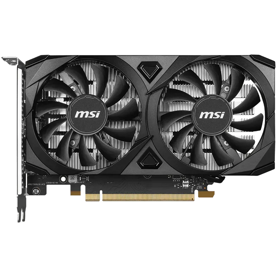 MSI GeForce RTX 3050 Ventus 2X E 6G OC Gaming Graphics Card 6GB GDDR6, 1492 MHz, PCI Express Gen 4, 96-bit, 1x DP (v1.4a), 2X HDMI 2.1 (Supports 4K)