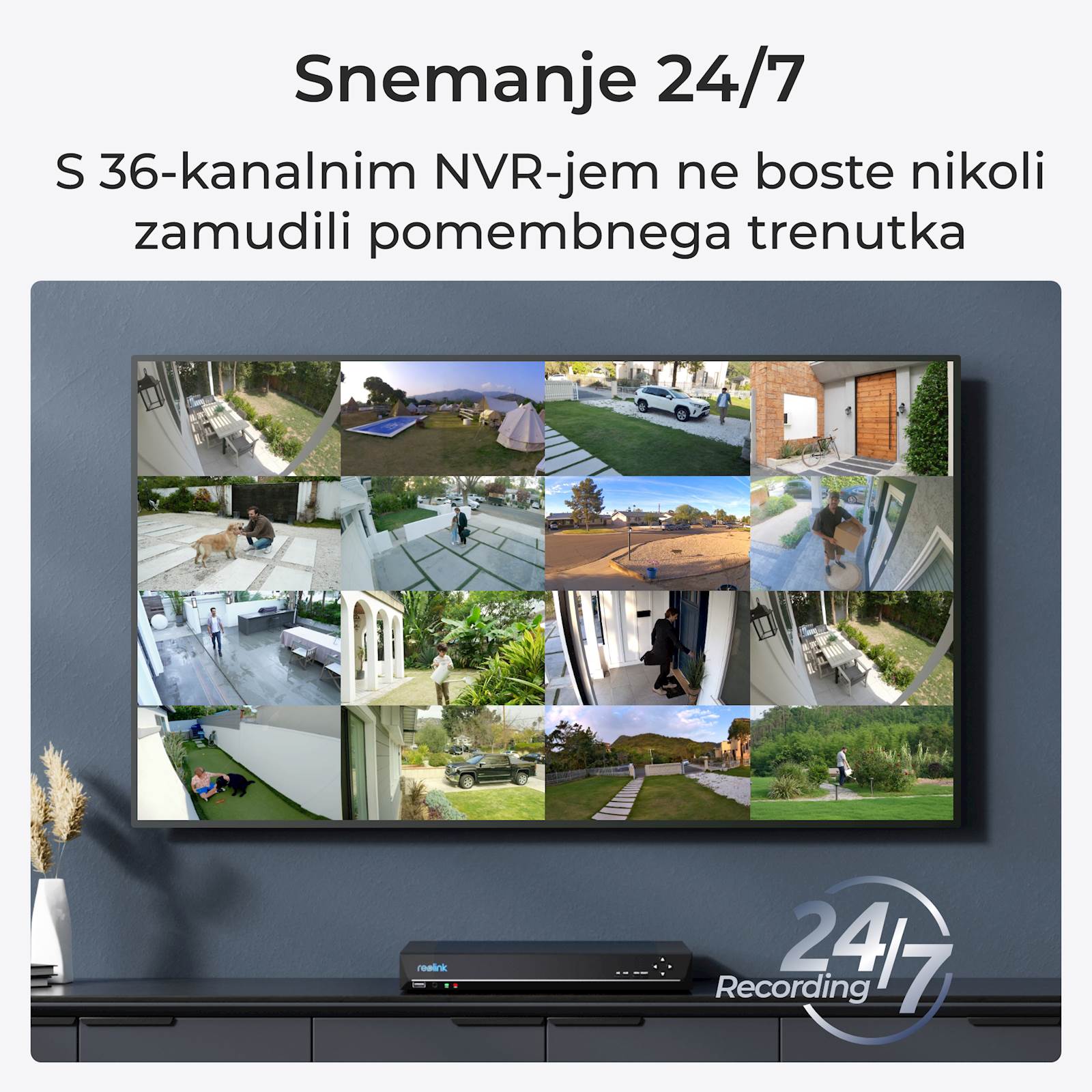 Reolink NVR snimač NVS36 16MP, 36 kanalni, podrška do 48 TB HDD