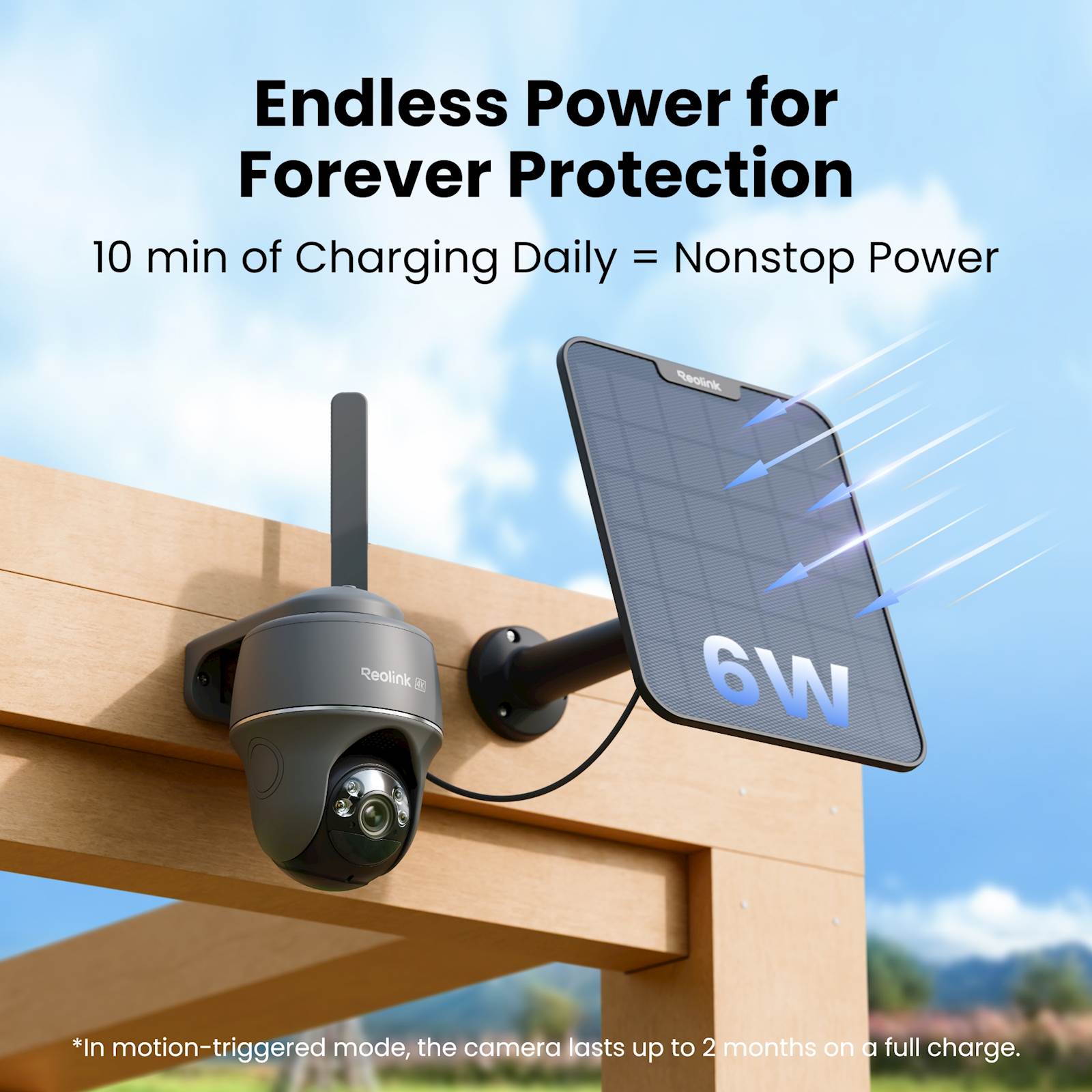 Reolink IP Kamera GO serija G440 Grey 4K, Baterijska, 4G LTE, Pan&Tilt, Priložen Solarni panel 2 6W