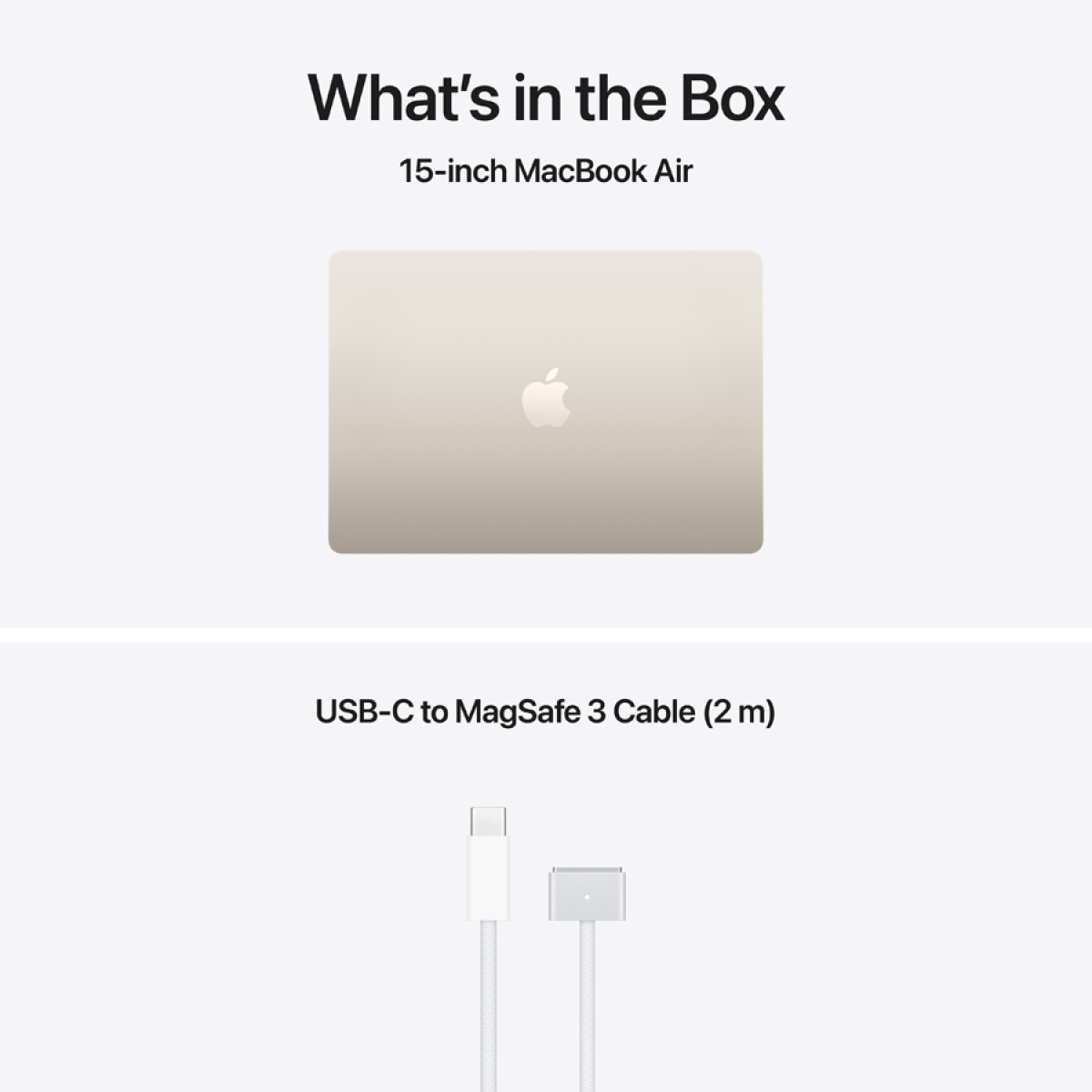 MacBook Air 15-inch,Starlight, Model A3448, M5 CHIP WITH 10C CPU, 10C GPU,16GB unified memory,35W Dual USB-C Power Adapter,512GB SSD storage,Two Thunderbolt 4 Ports,Touch ID,Liquid Retina display,Force Touch Trackpad, KEYBOARD-INT