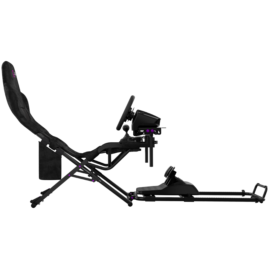 LORGAR FLEX RAF1, Sim Racing Cockpit Advanced, Foldable, 150x72x113 cm-playing, 38x72x126cm-folded, Black