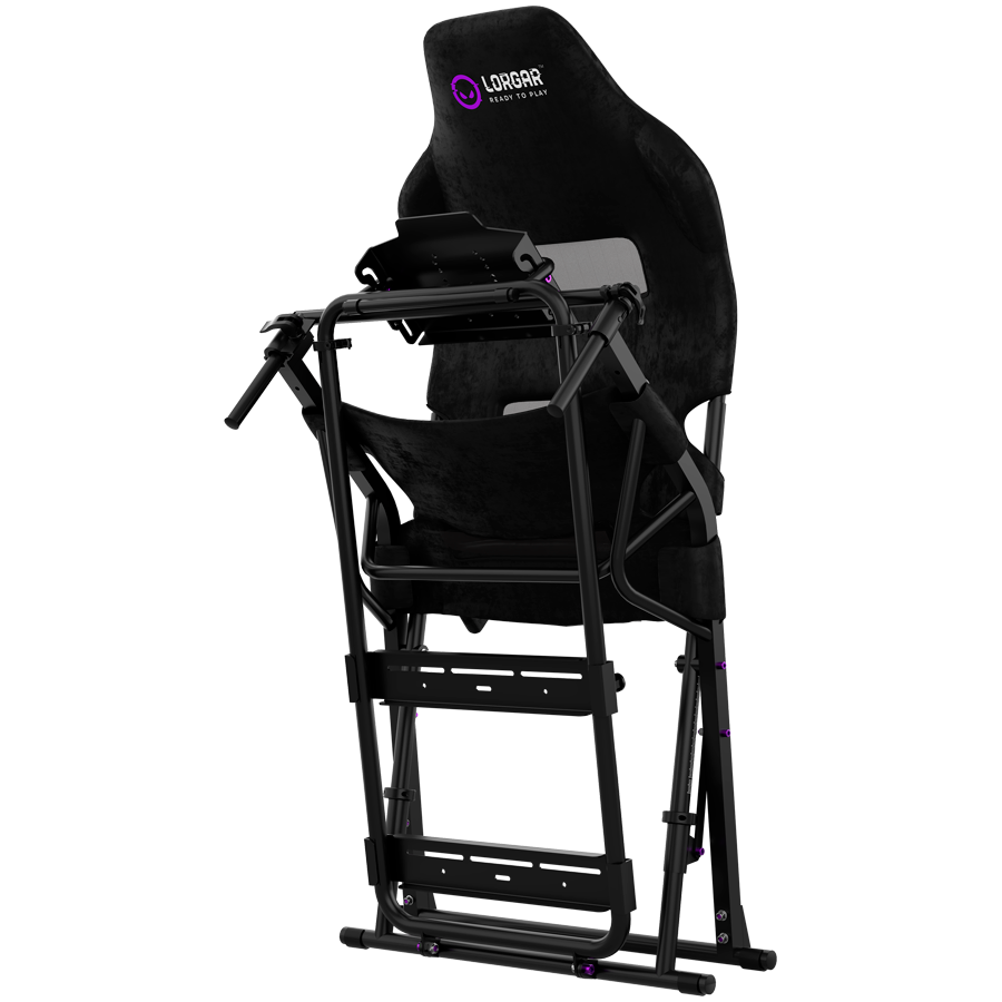 LORGAR FLEX RAF1, Sim Racing Cockpit Advanced, Foldable, 150x72x113 cm-playing, 38x72x126cm-folded, Black