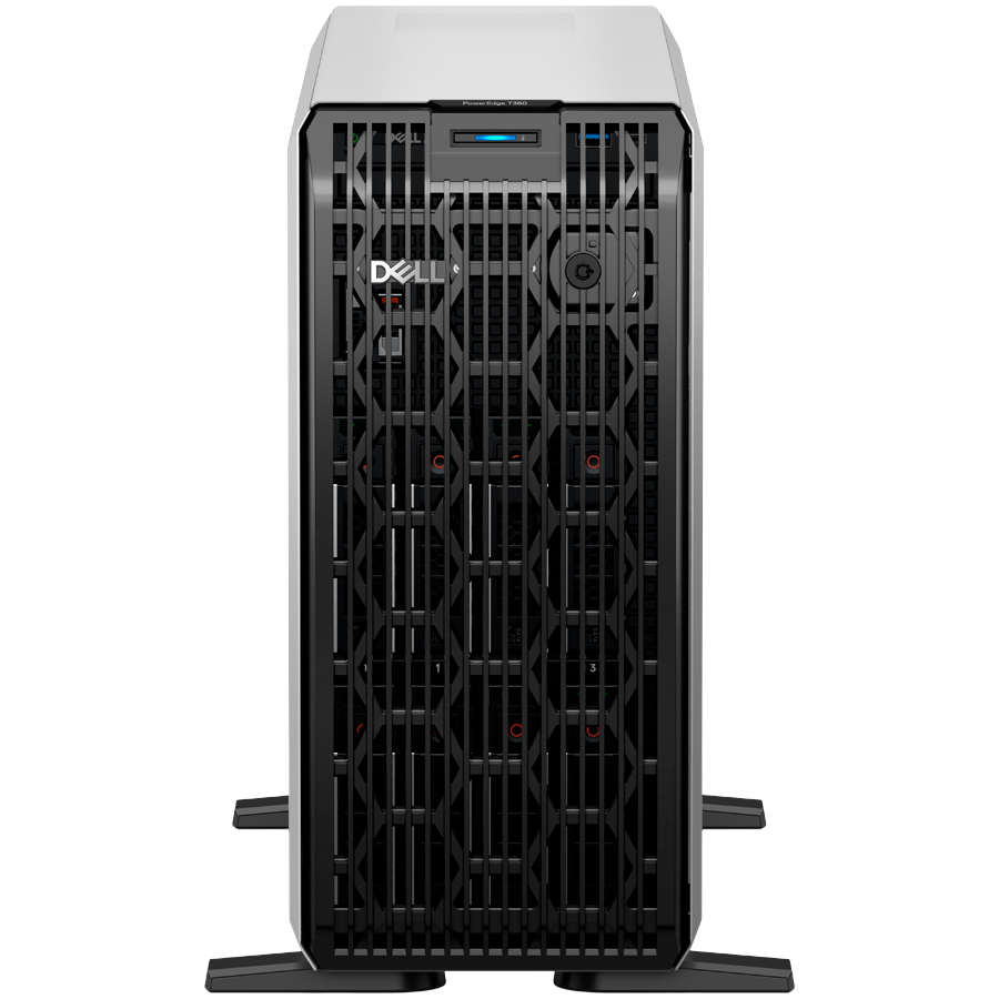 DELL EMC PowerEdge T360, 8x3.5", Intel Xeon 6315P (2.8G, 4C/4T, 12MB, Turbo, 55W), 16GB UDIMM 5600MT/s, 2TB 7.2K SATA 6Gbps, PERC H355, iDRAC9 Enterprise, Single Hot-Plug PSU 700W, BCM 5720 DP, Bezel, 3Y NBD