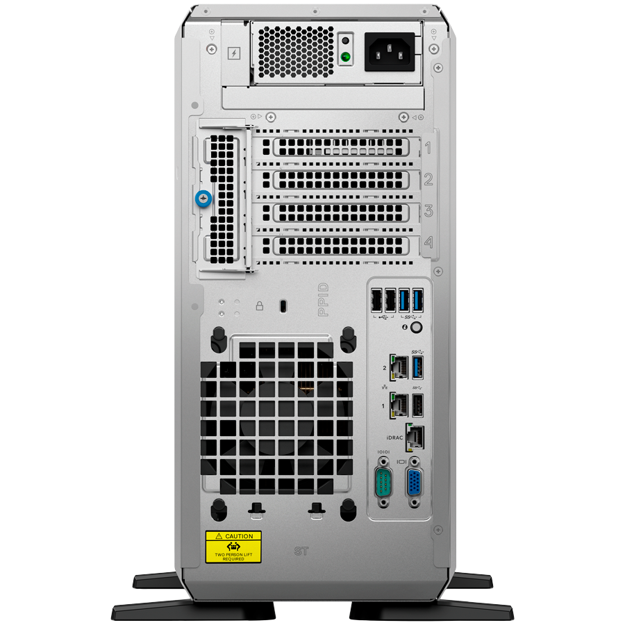 DELL EMC PowerEdge T360, 8x3.5", Intel Xeon 6315P (2.8G, 4C/4T, 12MB, Turbo, 55W), 16GB UDIMM 5600MT/s, 2TB 7.2K SATA 6Gbps, PERC H355, iDRAC9 Enterprise, Single Hot-Plug PSU 700W, BCM 5720 DP, Bezel, 3Y NBD