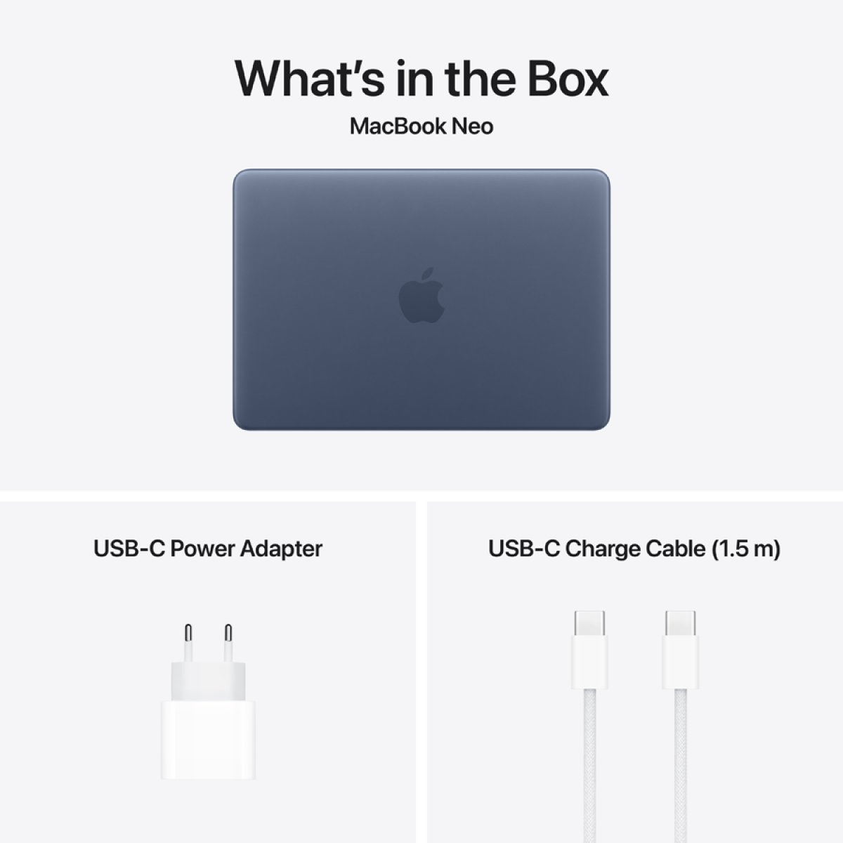 MacBook Neo 13-inch, Indigo, Model A3404, A18 PRO CHIP, 6C CPU, 5C GPU, 8GB unified memory,20W ADAPTER,256GB SSD storage, KEYBOARD US English
