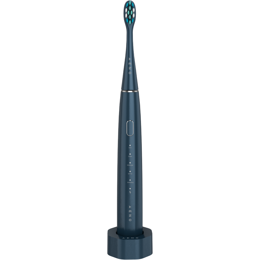 Wireless Tooth Brush, Navy Blue, 3 Brush Heads, 1400mAh, Function: Soft, Clean, Massage, White, Sweep