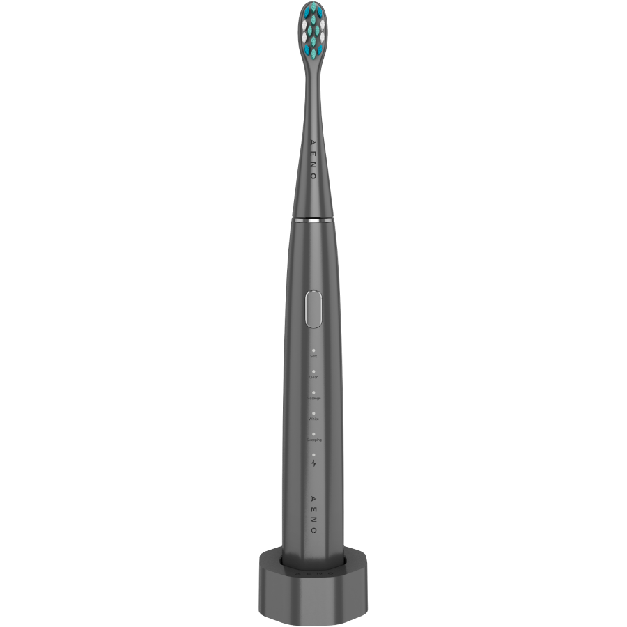 Wireless Tooth Brush, Grey, 3 Brush Heads, 1400mAh, Function: Soft, Clean, Massage, White, Sweep