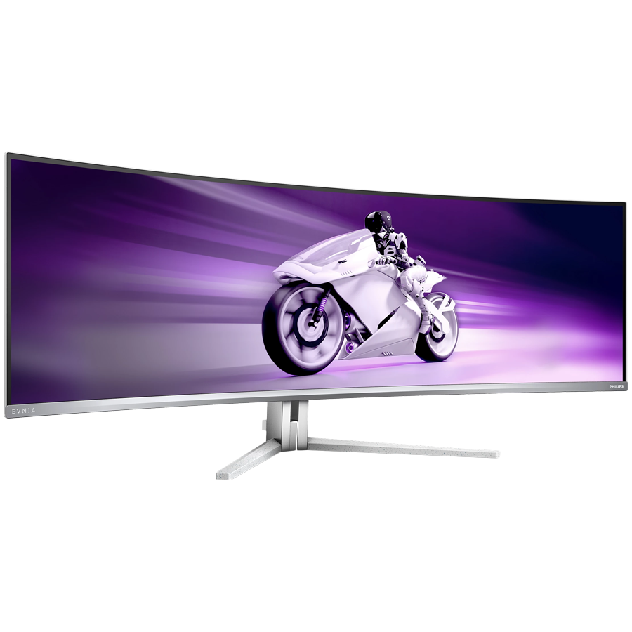 PHILIPS Evnia 8000 49M2C8900 QD-OLED curved gaming monitor 49'', 5120x1440 (Dual QHD), 1800R, 240Hz, 0.03ms, Adaptive Sync, FreeSync Premium Pro, G-Sync Compatible, HDR400, 2xHDMI, 1xDP, USB-C 3.2 Gen2 (PD 90W), USB Hub, Speakers, White