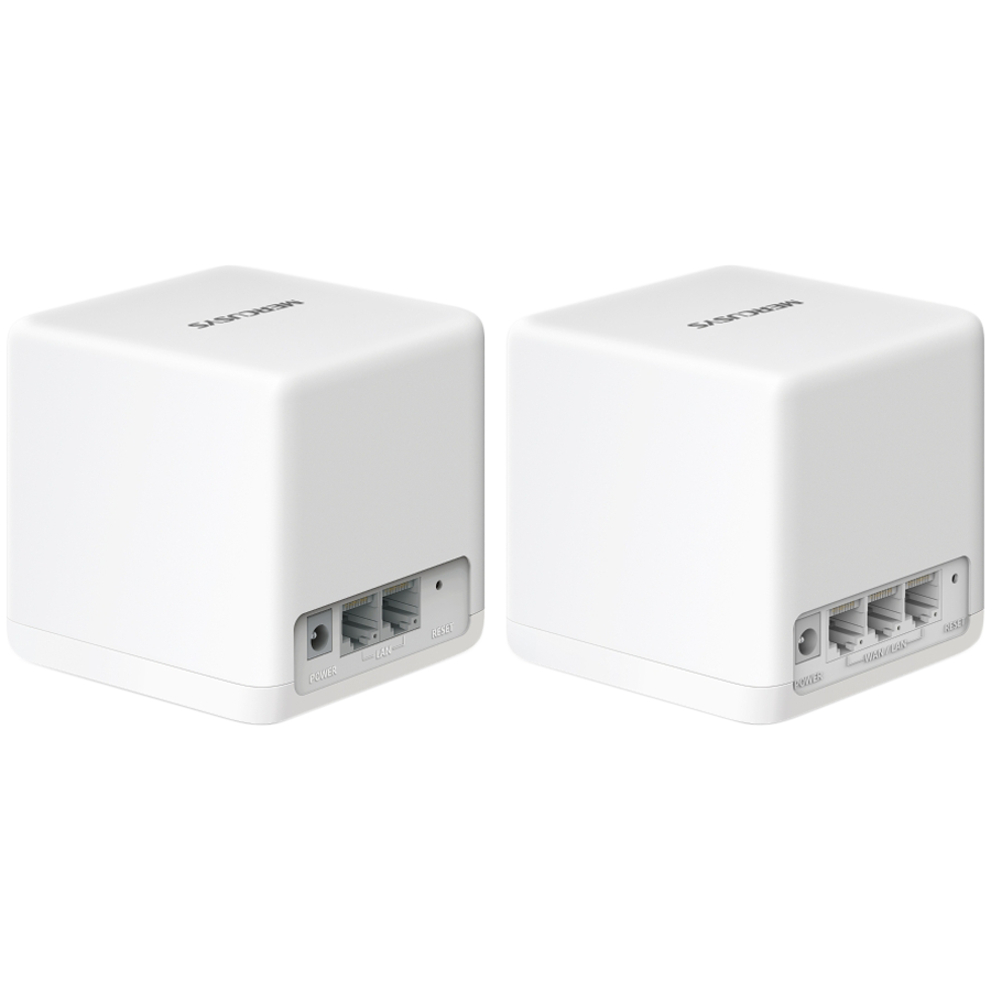 Mercusys Halo H60X (2-Pack) AX1500 Whole Home Mesh Wi-Fi 6 System,2-pack: 1× Halo H60XR + 1× Halo H60XS, 300 Mbps at 2.4 GHz + 1201 Mbps at 5 GHz,Halo H60XR:  Internal Antennas, 3× Gigabit Ports; Halo H60XS: Internal Antennas, 2× Gigabit LAN Port