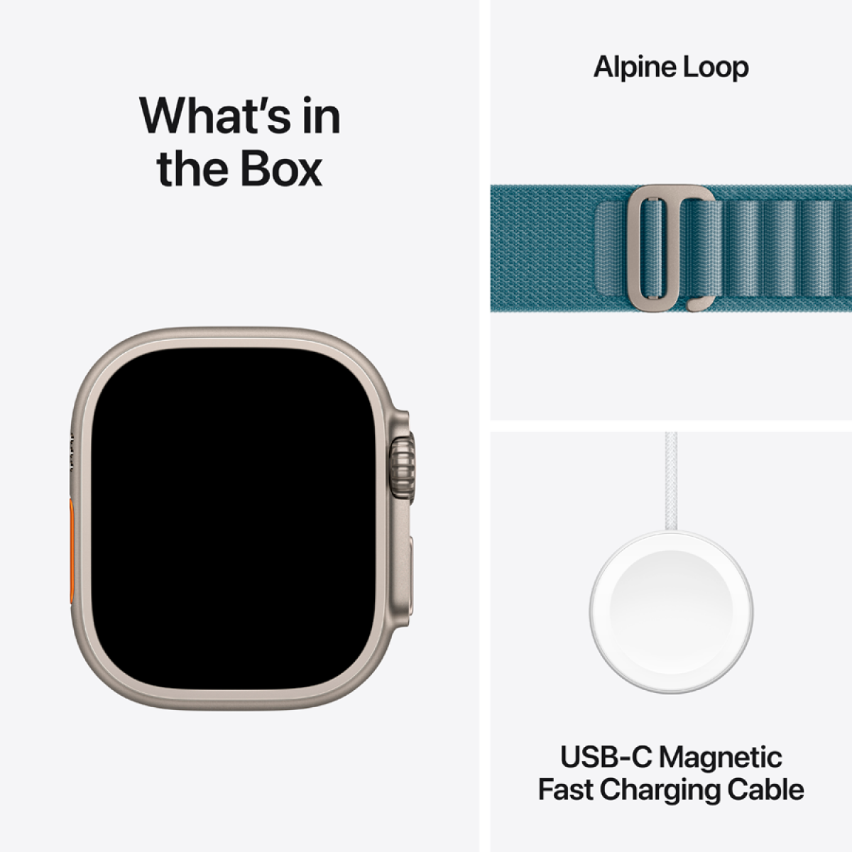 Apple Watch Ultra 3 Cellular 49mm Natural Titanium Case with Light Blue Alpine Loop - Large