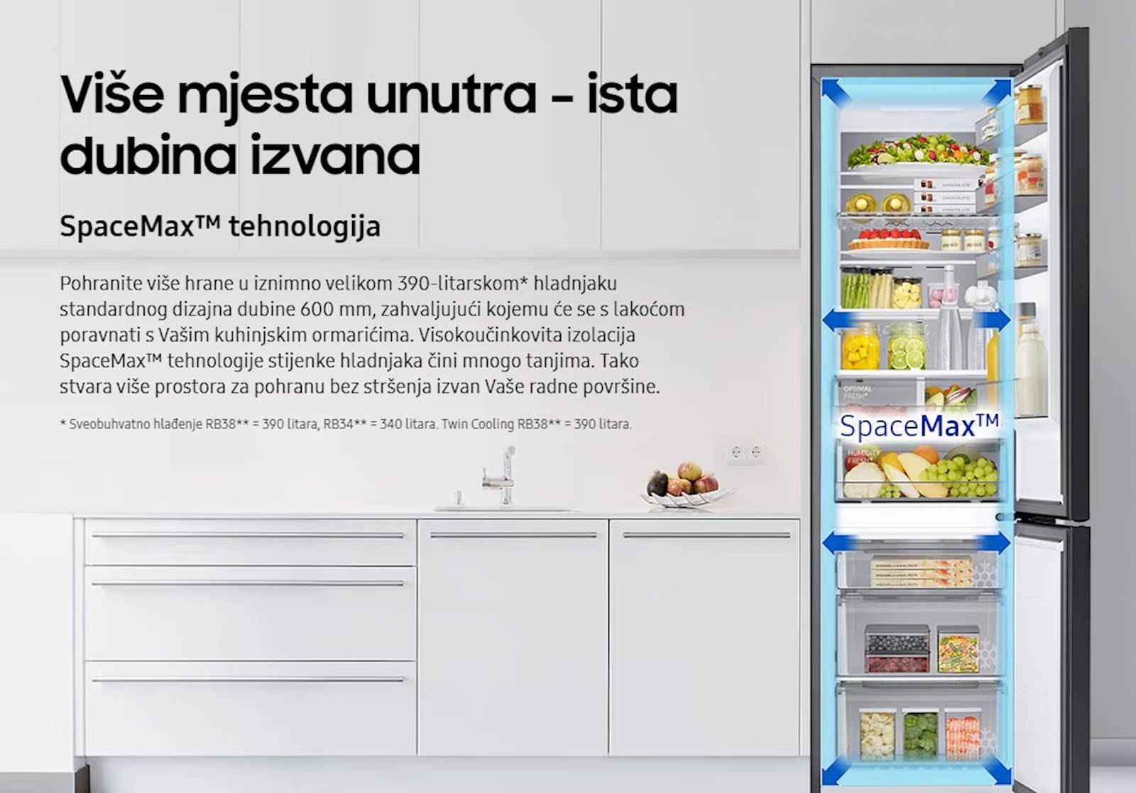 Frižider SAMSUNG sa zamrzivačem RB34C602EB1/EF