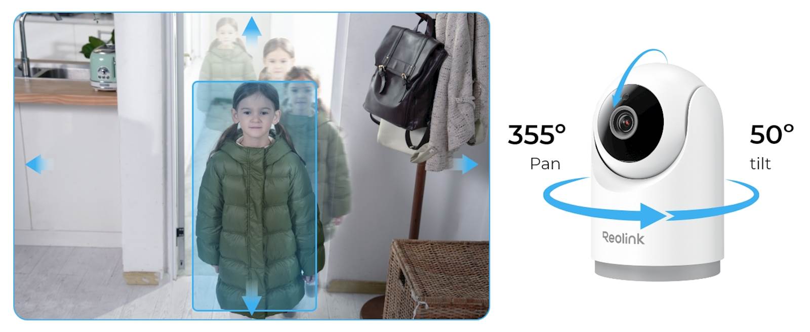 Reolink IP Kamera E serija E331, 5MP, Noćni vid 12m, Dvosmjerna komunikacija, PAN/TILT 