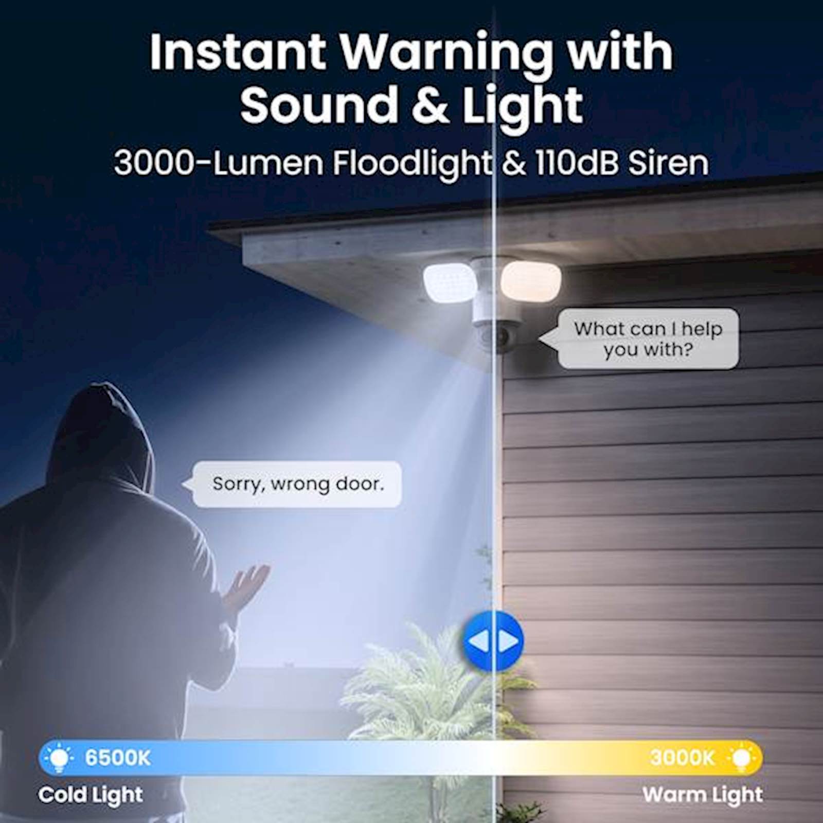 Reolink Ip Kamera TrackFlex Floodlight F850W, 8MP, 4K, 3000 lumena reflektori 30M IR, 6x zoom, Ai